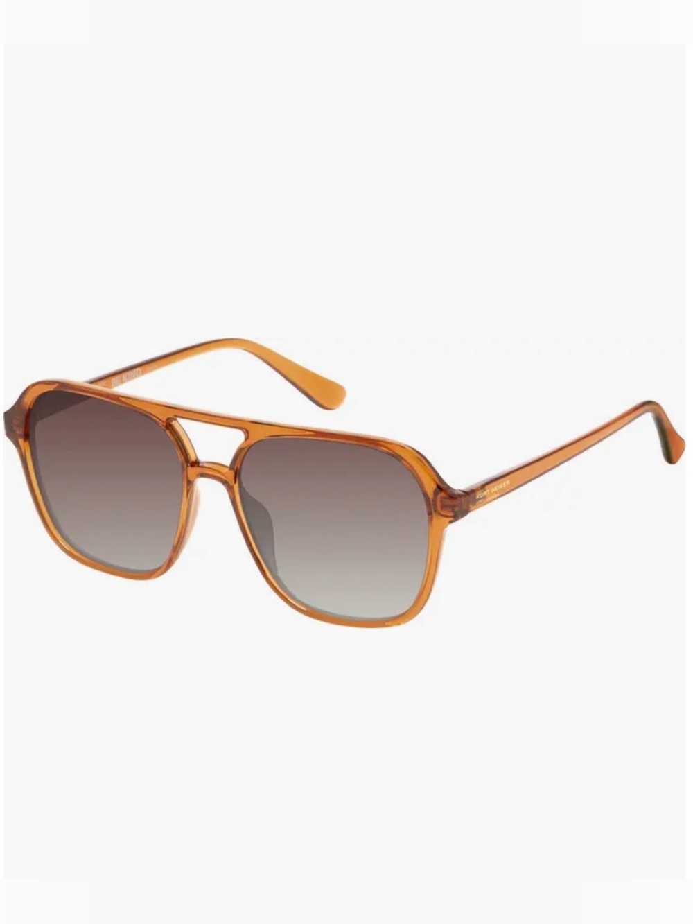Kurt Geiger Amber Transparent Frame Sunglasses with Gradient Gray Lenses